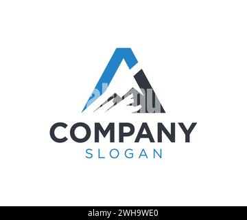 Logo Letter A Mountain per aziende Illustrazione Vettoriale