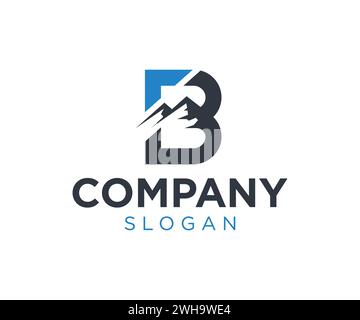 Design del logo Letter B Mountain per aziende Illustrazione Vettoriale
