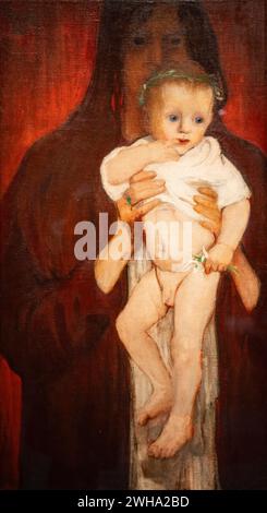 Elena Luksch-Makowsky, Ver Sacrum (autoritratto con suo figlio Pietro), olio su tela, 1901, Belvedere, Viena Foto Stock