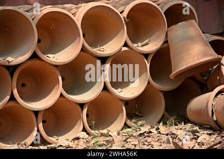 Pentole di argilla nel Sunder Nursery Delhi Heritage Park Foto Stock