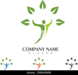 Logo personaggio umano segno logo salute logo Illustrazione Vettoriale