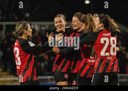 Sara Doorsoun (Eintracht Frankfurt, 23), Pia-Sophie Wolter (Eintracht Frankfurt, 17), Laura Freigang (Eintracht Frankfurt, 10), Verena Hanshaw (Eintra Foto Stock