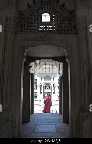 Parte architettonica di Gatore Ki Chhatriyan ( terreno crematorio reale ) , Jaipur, Rajasthan, India Foto Stock