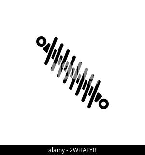 Icona vettore piatto dell'ammortizzatore per uso automobilistico. Simbolo solido semplice isolato su sfondo bianco Illustrazione Vettoriale