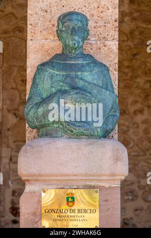 Gonzalo de Berceo, poeta medievale, Berceo, la Rioja, Spagna Foto Stock