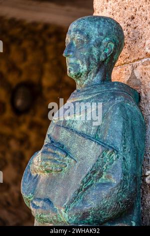 Gonzalo de Berceo, poeta medievale, Berceo, la Rioja, Spagna Foto Stock