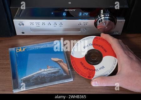 The Great Escape è il quarto album in studio del gruppo rock inglese Blur. L'album ha raggiunto la prima posizione nella UK Albums Chart. Album CD visto qui Foto Stock