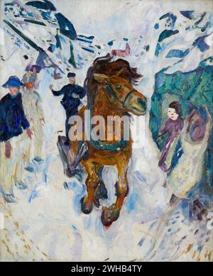 Edvard Munch (1863-1944) - norvegese - Espressionismo - cavallo galoppante [1910-12/1 Foto Stock
