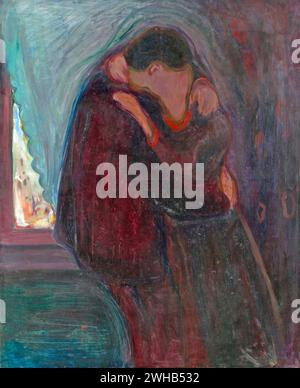 Edvard Munch (1863-1944) - norvegese - Espressionismo - il bacio [1897] /1 Foto Stock