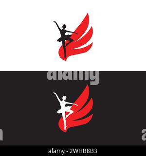 Logo vettoriale Danceing. Logo Dancing Lady. Illustrazione Vettoriale