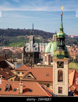 Skyline di Praga, Repubblica Ceca Foto Stock