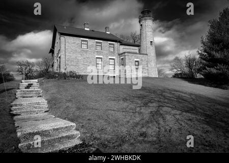 Il faro di Southport, costruito nel 1866, a Kenosha, Wisconsin. Foto Stock