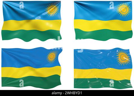 Bandiera del Ruanda Foto Stock