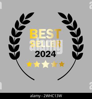 Emblema più venduto. Distintivi premio per il BEST seller. Illustrazione vettoriale. EPS 10. Immagine stock. Illustrazione Vettoriale