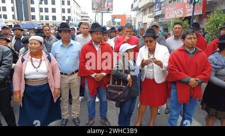 MARCHA-INDIGENA-CONTRA-INSEGURIDAD-TLC Latacunga, viernes 9vde febrero del 2024 Marcha indigena en contra de la inseguridad y del Tratado de Libre Comercio con China. Foto:Rolando Enriquez/API Latacunga Cotopaxi Ecuador POL-MARCHA-INDIGENA-CONTRA-INSEGURIDAD-TLC-362477f426c1a7f1351a1dfa4df9a199 ** MARCIA INDIGENA CONTRO l'INSICUREZZA FTA Latacunga, venerdì 9 febbraio 2024 marcia INDIGENA CONTRO l'INSICUREZZA e l'accordo di libero scambio con la Cina foto Foto Stock