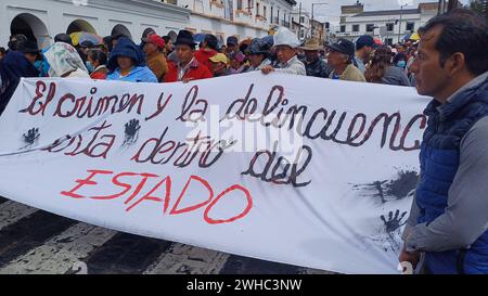 MARCHA-INDIGENA-CONTRA-INSEGURIDAD-TLC Latacunga, viernes 9vde febrero del 2024 Marcha indigena en contra de la inseguridad y del Tratado de Libre Comercio con China. Fotos: Rolando Enriquez/API Latacunga Cotopaxi Ecuador POL-MARCHA-INDIGENA-CONTRA-INSEGURIDAD-TLC-d6fe0613fe93a88695142acf09c0bc3 ** MARCIA INDIGENA CONTRO l'INSICUREZZA FTA Latacunga, venerdì 9 febbraio 2024 marcia INDIGENA CONTRO l'INSICUREZZA e l'accordo di libero scambio con la Cina Foto Stock