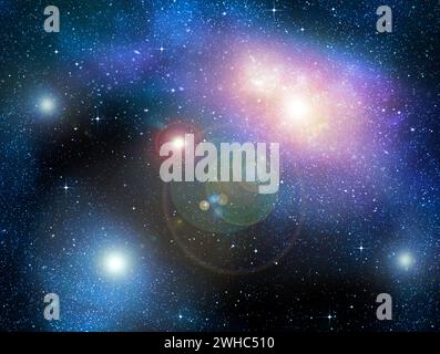 Stellato, profondo spazio, nebulosa e galassia Foto Stock