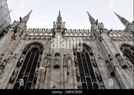 Dettaglio, Duomo di Milano, inizio lavori 1386, completamento 1858, Milano, Milano, Lombardia, Italia Foto Stock