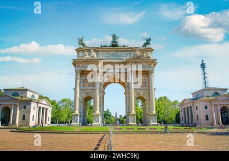 Arco della Pace nel parco sempione, Milano, lombardia, Italia Foto Stock