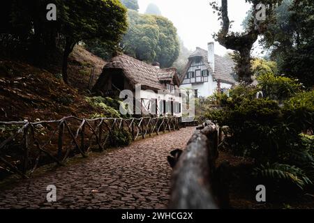 Parque Florestal das Queimadas, Forest House, regione autonoma di Madeira, Portogallo, Europa Foto Stock