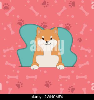 Isolato carino cane cartoon personaggio Vector Illustrazione Vettoriale