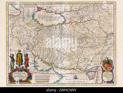 Mappa di Persia Willem e Johannes Joan Blaeu, CA 1689 Foto Stock