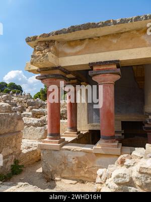 Una foto del bacino Lustrale settentrionale al Palazzo di Knossos. Foto Stock