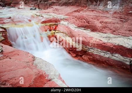 Il Red Rock Canyon, il Parco Nazionale dei laghi di Waterton, Alberta, Canada Foto Stock