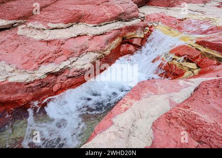 Il Red Rock Canyon, il Parco Nazionale dei laghi di Waterton, Alberta, Canada Foto Stock