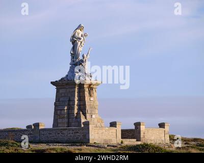 La santa patrona dei naufragi "Notre-Dame des Naufragés" alla Pointe du Raz Foto Stock