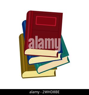 Set vettoriale di libri di carta colorati isolati su sfondo bianco Illustrazione Vettoriale