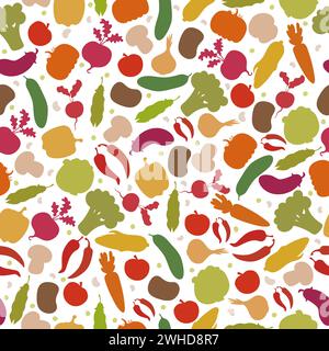 Motivo vettoriale senza cuciture con verdure. Verdure assortite. Illustrazione vettoriale Illustrazione Vettoriale