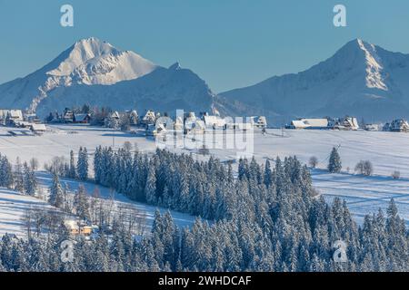 Europa, Polonia, Polonia minore, Monti Tatra, Podhale, Vista da Bachledowka Foto Stock