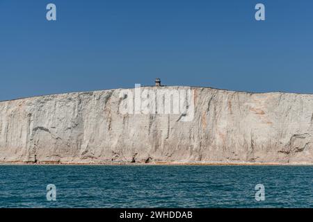 Faro Belle Tout sulle scogliere di gesso di Beachy Head e Seven Sisters Foto Stock