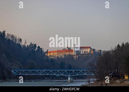 Il castello di Bitov, la regione di Znojmo, la Moravia meridionale, la Repubblica Ceca Foto Stock