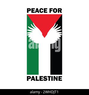 Manifesto di guerra Palestina contro Israele, modello, design di striscioni. Siamo il modello vettoriale della Palestina. Salvare Gaza, salvare lo striscione di lettere della Palestina. Illustrazione Vettoriale