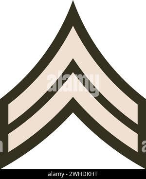 Stemma militare arruolato del grado del CAPORALE dell'esercito degli Stati Uniti Illustrazione Vettoriale