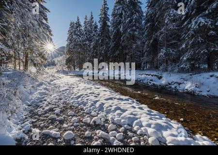 Sextenbach, Valle di Sesto, Sesto, alto Adige, Italia Foto Stock