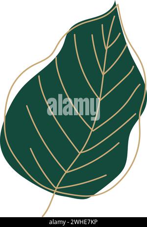 Isolato colorato foglia naturale icona Vector Illustrazione Vettoriale