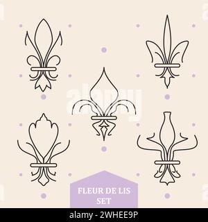 Set di icone astratte simboli floreali Vector Illustrazione Vettoriale