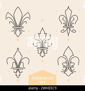 Set di icone astratte simboli floreali Vector Illustrazione Vettoriale