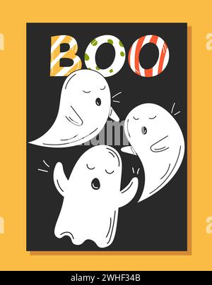 Vettore cartolina di auguri di Halloween Illustrazione Vettoriale