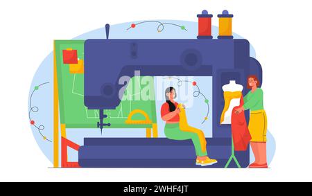 Concetto vettoriale per cucire gli abiti Illustrazione Vettoriale