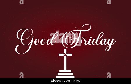 Design elegante per illustrazioni di testo del venerdì Santo Illustrazione Vettoriale