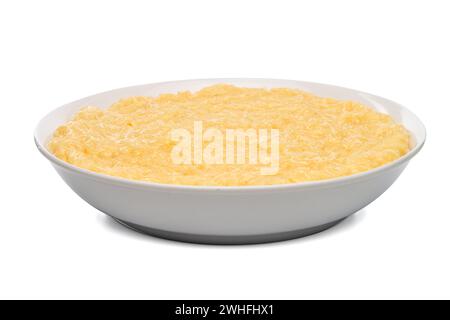 Deserto di vermicelli su un piatto di ceramica bianca Foto Stock