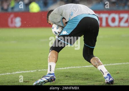 Avellaneda, Argentina, 9 febbraio 2024. Gabriel Arias durante la partita tra Racing Club e San Lorenzo de Almagro. Crediti: Fabideciria/Alamy Live News Foto Stock