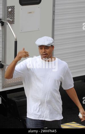 Manhattan, Stati Uniti d'America. 25 settembre 2007. SMG Terrence Howard Fighting 092607 10 COPERTURA ESCLUSIVA NEW YORK - 26 SETTEMBRE 2007: L'attore Terrence Howard sul set del suo nuovo film "Fighting", il 26 settembre 2007 a New York. People; Terrence Howard Credit: Storms Media Group/Alamy Live News Foto Stock