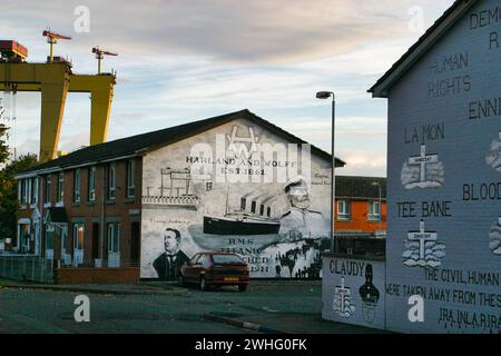 Murales poltici a Belfast, Irlanda del Nord (murales) Foto Stock