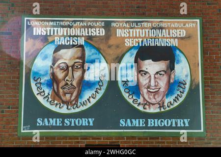 Murales poltici a Belfast, Irlanda del Nord (murales) Foto Stock