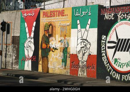 Murales poltici a Belfast, Irlanda del Nord (murales) Foto Stock